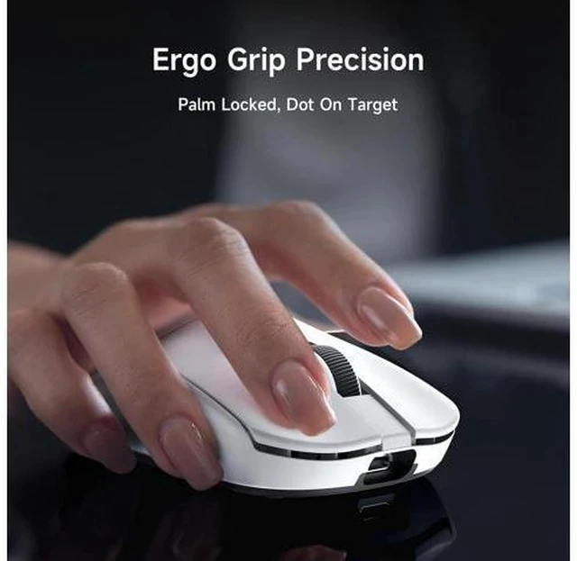 Alt view image 6 of 7 - L7 Ultra+ Wireless Gaming Mouse, Lightweight 48g, Ergonomic Mouse with 42K DPI, PAW3950, Optical Switch, 20000 FPS, Dual 8K Polling, 7 Programmable Buttons, 3-Mode Connect, PC/Mac - White