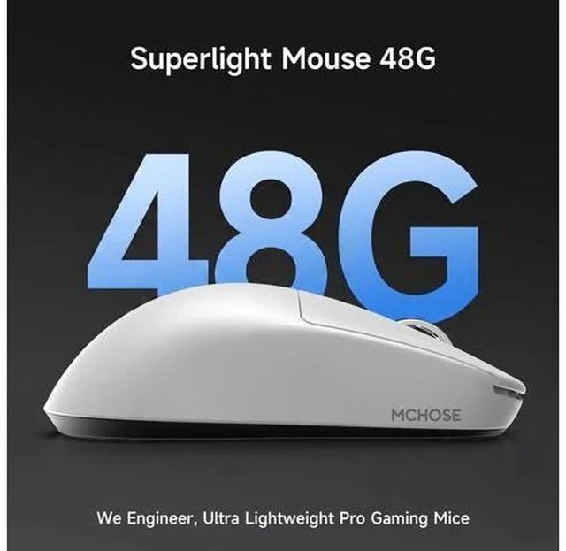 Alt view image 7 of 7 - L7 Ultra+ Wireless Gaming Mouse, Lightweight 48g, Ergonomic Mouse with 42K DPI, PAW3950, Optical Switch, 20000 FPS, Dual 8K Polling, 7 Programmable Buttons, 3-Mode Connect, PC/Mac - White