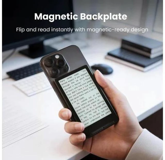 Alt view image 4 of 7 - X4 E-Book Reader (Developer Edition), 4.3" Pocket E-Ink eReader, Physical Page-Turn Buttons, Ultra-Thin 0.23" & 2.72 oz, Magnetic-Ready Design, Distraction-Free Reading, 16GB, Space Black