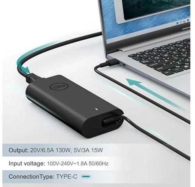 Alt view image 5 of 7 - 130W USB C Laptop Charger Compatible with Dell XPS 15/17,9575Precision 5750 5570 5550 5530 3551 3550 3560 Latitude 5420 5510 7410 7310 7210 9410 9510 AC Cable