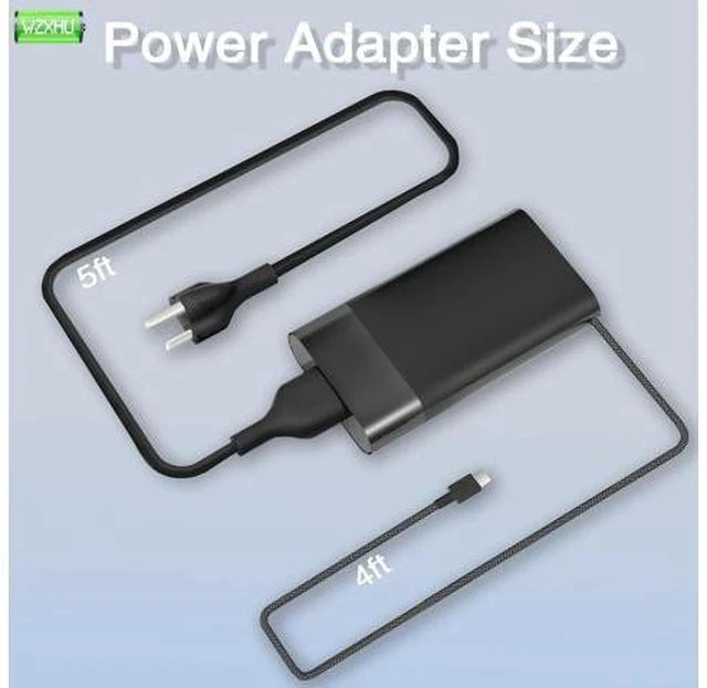 Alt view image 4 of 7 - New Slim 65W USB C Laptop Charger Compatible with HP Spectre x360 Envy Chromebook Elitebook x360 Pavilion Elite x2 Travel Type C Power Cord Ac Adapter