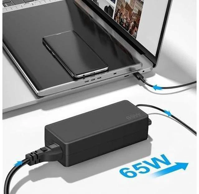 Alt view image 6 of 7 - Charger Compatible with Laptop Computer 65W 45W Thinkpad Yoga Chromebook USB C Fast Power Adapter