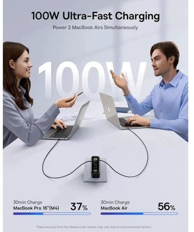 Alt view image 7 of 7 - Picogo 100W USB C Charger, 3-Port Multi-Device Fast Charging Laptop Charger with Smart Display & Touch Control, GaN Power Adapter for MacBook Pro, iPhone 17/16, Pixel, Steam Deck, ROG Ally
