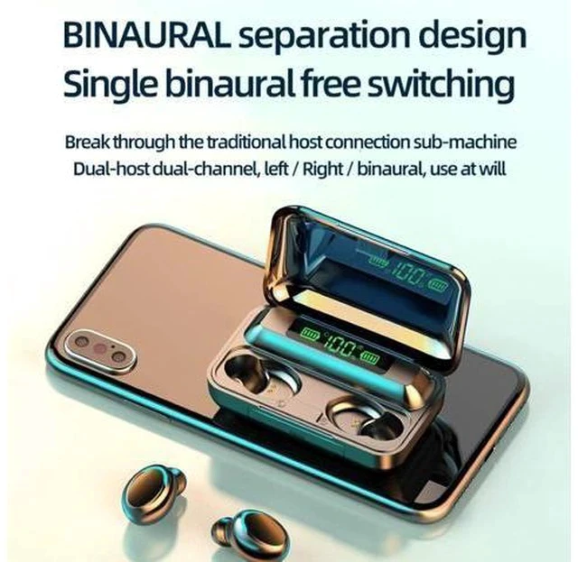 Alt view image 4 of 7 - SOEWIOU Wireless Earphones, Wireless Earbuds, HiFi Stereo, Bluetooth 5.3 Touch Control Noise Rduction Headphones, Mini Eear Buds Mic in-Ear Headphones IP7 Waterproof Led Display for Smartphone