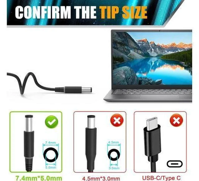 Alt view image 3 of 7 - PA-4E DA130PE1-00 JU012 CM161(Tip 7.4mm) for Inspiron 7559 Charger 130W Laptop Charger 130w AC Adapter Docking Station Power Cord XPS 15(L502x) 17(L702x) Charger