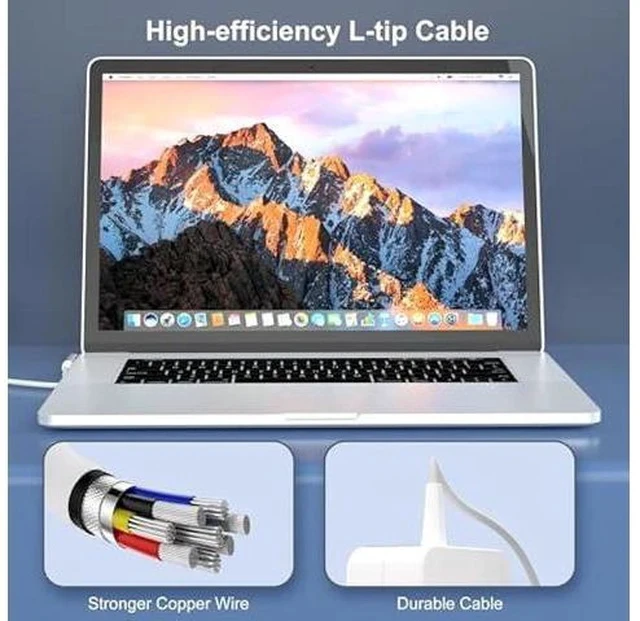 Alt view image 6 of 7 - 85W/60W L Tip Compatible with Mac Book Charger,Power Adapter for 13/15/17 inch Before mid-2012 Models Charger, 6.6FT Cable Adapter Charging Cord