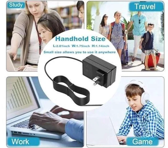 Alt view image 6 of 7 - 12V AC Adapter Charger for SGIN M17 Pro M17Pro M17S 17 Inch 17.3 Windows 11 Laptop Notebook Computer PC Power Supply Adaptor Cord Wall Plug