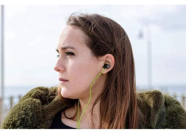 Alt view image 4 of 7 - Ultra Wired Earbuds in-Ear Headphones 5 Years Warranty Earphones with Microphone Noise Isolating Ear Buds Memory Foam for iPhone School Students Kids Women Small Ears - Green