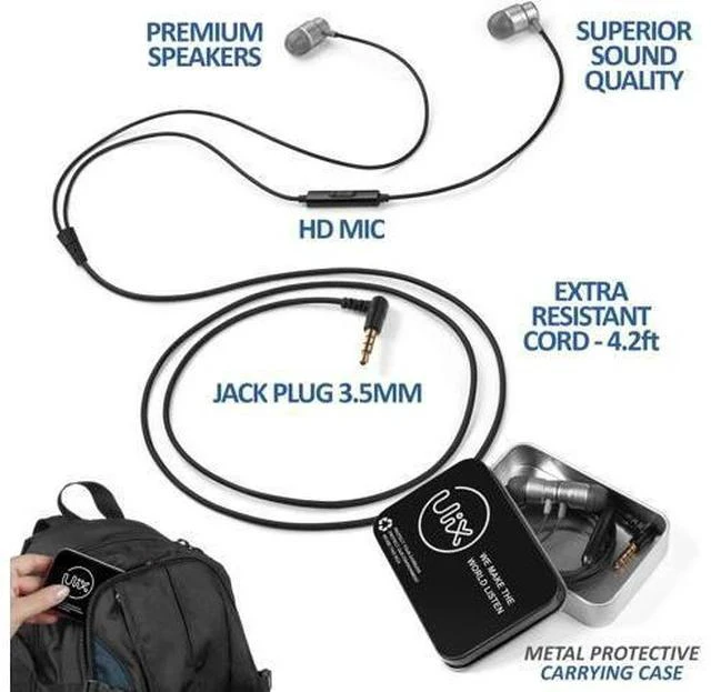 Alt view image 2 of 7 - Rider Wired Earbuds in-Ear Headphones 5 Years Warranty Earphones with Microphone with Anti-Tangle Cable Ear Buds for iPhone iPad School Students Kids Women Small Ears - Grey