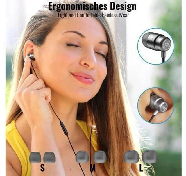 Alt view image 6 of 7 - Rider Wired Earbuds in-Ear Headphones 5 Years Warranty Earphones with Microphone with Anti-Tangle Cable Ear Buds for iPhone iPad School Students Kids Women Small Ears - Grey