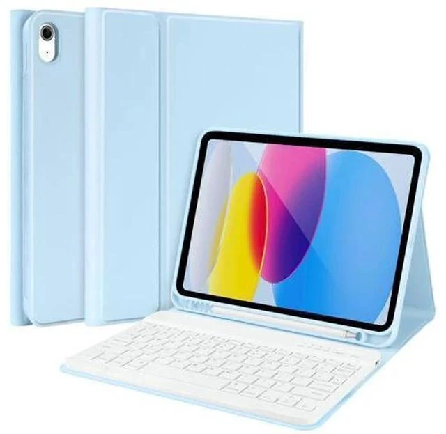 Main image of iPad 10th Generation Case with Keyboard (10.9", 2022),iPad Keyboard Case for 10.9" 10th Gen, Detachable - Pencil Holder - Flip Stand Cover - Keyboard Case for Latest iPad 10th Gen 10.9 inch 2022 Blue