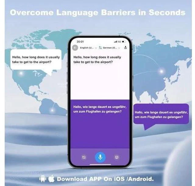 Alt view image 2 of 7 - AI Language Translation Earbuds, Wireless Earbuds Translator Real Time 144 Languages 3-in-1 Translator Ear Buds 5.4 Bluetooth Headphones Two-Way Translating Device fit iOS and Android - Black 2