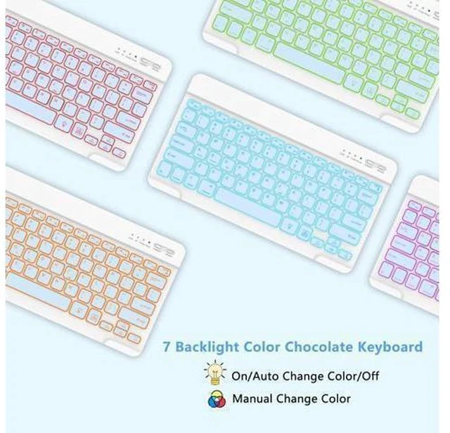 Alt view image 3 of 5 - MMK iPad Air 13 inch (M2) 2024 & iPad Pro 12.9 Case with Keyboard, Keyboard case for iPad Pro 12.9 inch 6th 5th & iPad Air 13 inch, Backlit Bluetooth Wireless Keyboard, with Pencil Holder - Blue