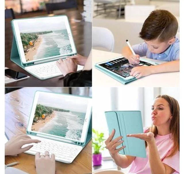 Alt view image 6 of 7 - iPad 9th Gen 2021 Case with Keyboard 10.2 inch, iPad 8th Gen 2020/iPad 7th Gen 2019/iPad Air 3/iPad Pro 10.5 Keyboard Case, Detachable Wireless Bluetooth Keyboard with Pencil Holder for iPad 2021 9th