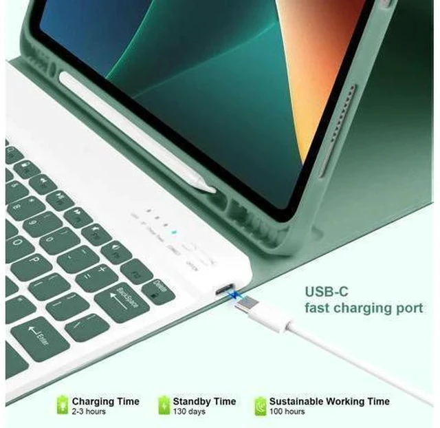 Alt view image 5 of 5 - TaIYanG for iPad Air 13 inch M2 2024 Case with Keyboard for iPad Pro 12.9 6th Generation 2022 Case with Detachable Wireless Keyboard for iPad Pro 12.9 5th 2021 Case with Pencil Holder-Auto Sleep/Wake