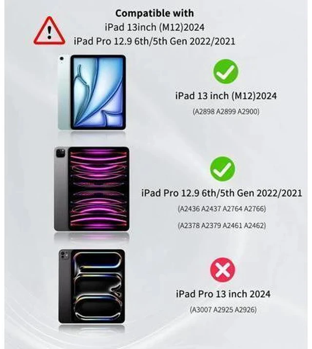 Alt view image 2 of 7 - COO for iPad Air 13 Inch M2 2024 Case Keyboard, Keyboard Case for iPad Pro 12.9 inch 5/6th Gen Case with Pencil Holder - Wireless Detachable Backlit Keyboard with Auto Sleep/Wake