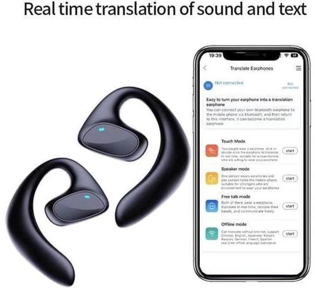Alt view image 4 of 7 - Flegobey Translator Earbuds, Fleglobey Translation Earbuds, Openair Max Ai Headphones Translator, 3 in 1 Language Flegobey Translation Ear Buds Real Time Translation Device (Black)