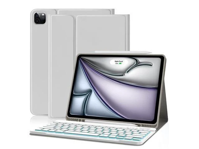 Alt view image 6 of 7 - COO for iPad Air 13 Inch M2 2024 Case Keyboard, Keyboard Case for iPad Pro 12.9 inch 5/6th Gen Case with Pencil Holder - Wireless Detachable Backlit Keyboard with Auto Sleep/Wake