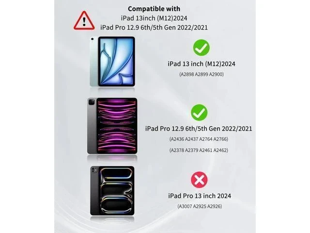 Alt view image 7 of 7 - COO for iPad Air 13 Inch M2 2024 Case Keyboard, Keyboard Case for iPad Pro 12.9 inch 5/6th Gen Case with Pencil Holder - Wireless Detachable Backlit Keyboard with Auto Sleep/Wake
