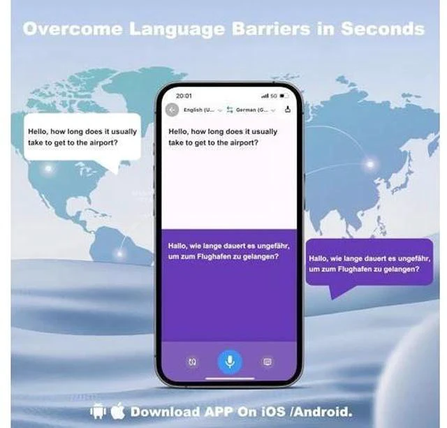 Alt view image 2 of 7 - Language Translation Earbuds Real-time, Wireless Earbuds AI Translator Ear Buds with 144 Languages & Accents, No Subscription Fee, OWS Long Battery Life Bluetooth Headphone for Travel Learning