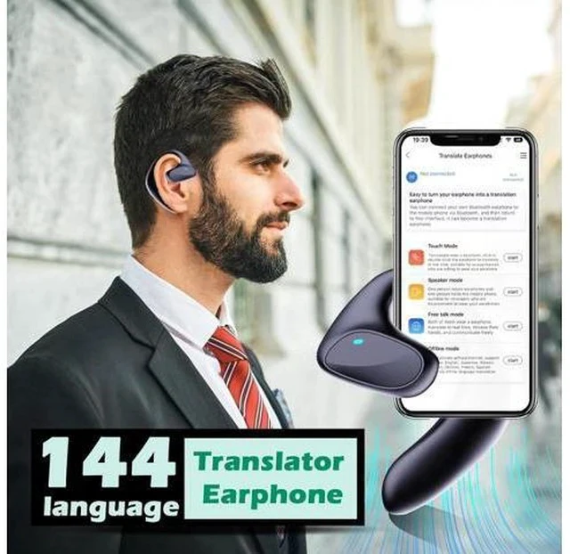 Alt view image 2 of 7 - Translation Earbuds 144 Language Translator Update Language Translator Device Real Time Wireless Translation Headset,3 in-1 Translator Headphones,Ai-Powered Bluetooth Translation Earbuds(Red)
