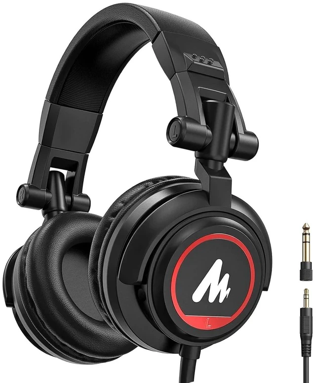 Alt view image 2 of 2 - 50MM Drivers Pro Studio Monitor Headphones, MH501 Over Ear Closed Back Non-Detachable Wired Headset