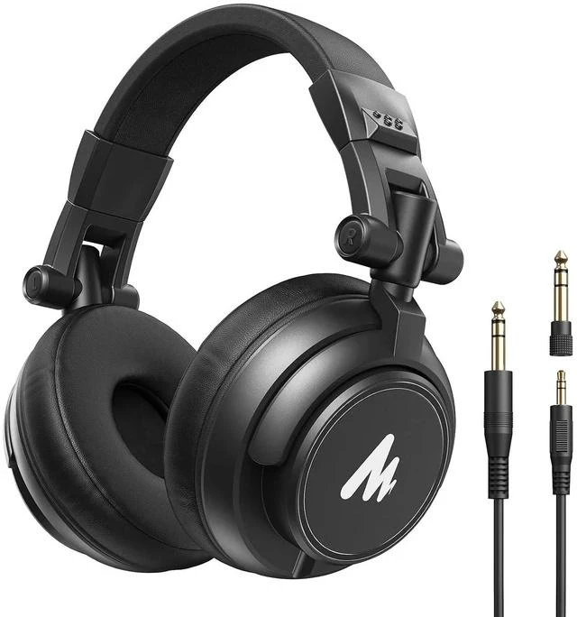 Main image of MH601 Professional Studio Monitor Headphones, Wired Closed Back Over Ear DJ Headset with 50mm Driver