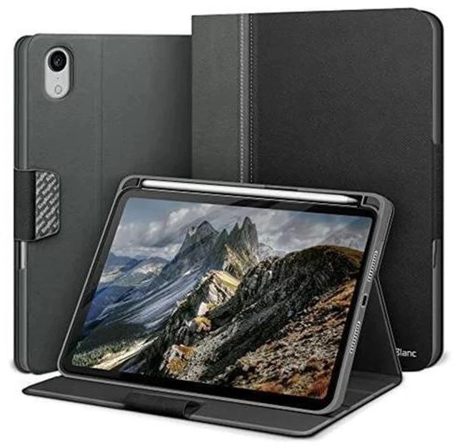 Alt view image 6 of 7 - KingBlanc Case for iPad Mini 6th Generation Case 2021 (8.3-inch) with Pencil Holder, PU Leather Smart Stand Cover, Auto Sleep/Wake, Multi-Angle for Viewing/Typing, Folio for Apple iPad Mini 6, Black