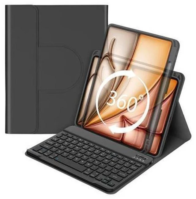 Main image of GOOJODOQ Keyboard Case for iPad Air 11 inch 2024 M2 & iPad Pro 11" 4/3/2/1,iPad Air 5th/4th 10.9" Case with Keyboard,360 Rotating Case and Magnetic Detachable Keyboard Portrait/Landscape Modes-Black