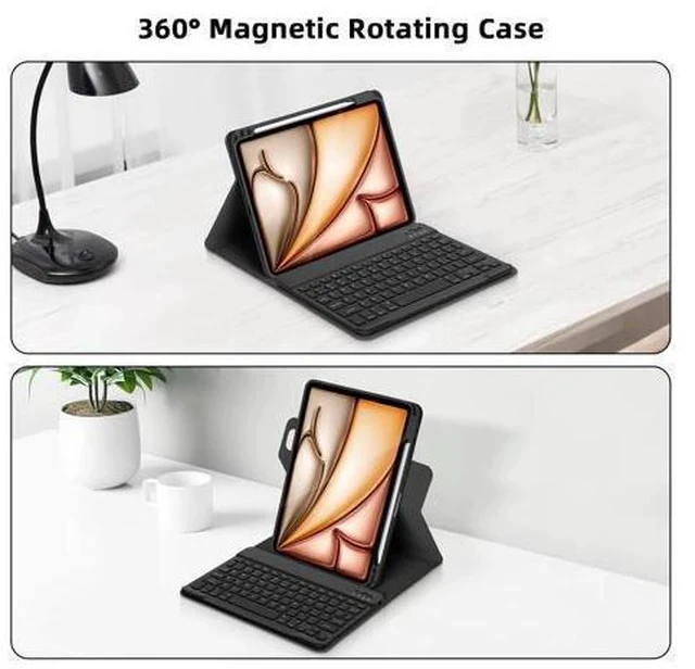 Alt view image 5 of 7 - GOOJODOQ Keyboard Case for iPad Air 11 inch 2024 M2 & iPad Pro 11" 4/3/2/1,iPad Air 5th/4th 10.9" Case with Keyboard,360 Rotating Case and Magnetic Detachable Keyboard Portrait/Landscape Modes-Black