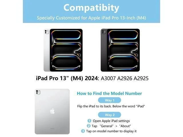 Alt view image 7 of 7 - aMZCaSE for iPad Pro 13 inch Case 2024 with Keyboard,Slim Stand Keyboard Case for iPad Pro 13 inch with Bluetooth Detachable Long Battery Keyboard&Pencil Holder for iPad pro 13''M4,Light Blue
