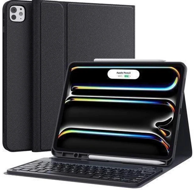 Alt view image 6 of 7 - CHESONA for iPad Pro 13 Inch Case 2024 with Keyboard, Magnetic Detachable Keyboard, Precise Cutouts Case with Pencil Holder, Multi-Viewing Angles, Wireless Folio Keyboard Case for iPad Pro 13'', Black