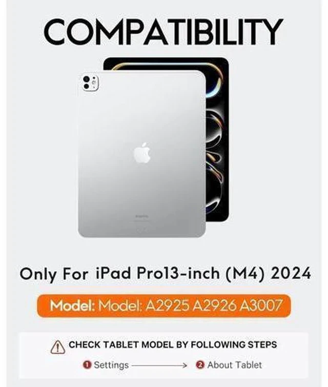 Alt view image 2 of 7 - CHESONA for iPad Pro 13 Inch Case 2024 with Keyboard, Magnetic Detachable Keyboard, Precise Cutouts Case with Pencil Holder, Multi-Viewing Angles, Wireless Folio Keyboard Case for iPad Pro 13'', Black