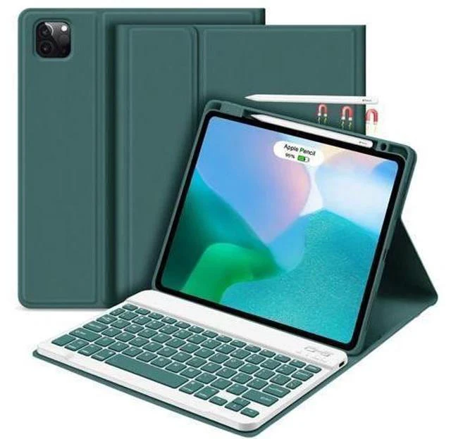 Main image of GOKOCO for iPad Pro 11 inch M4 2024 Case with Keyboard-Keyboard Case for iPad Pro 11" 2024 with Pencil Holder,Wireless Detachable Keyboard,Auto Sleep/Wake Function-Dark Green