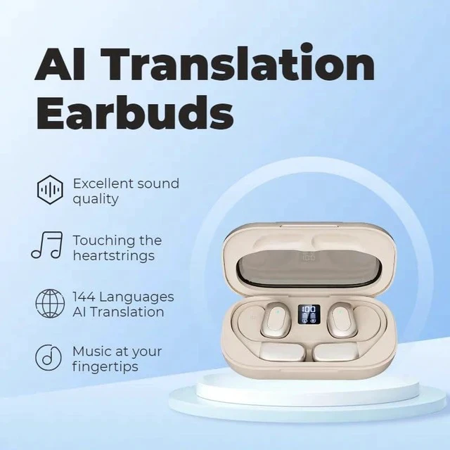 Alt view image 4 of 7 - AI Translator Earbuds, OWS Real-Time 3-in-1 Translation Earbuds 144 Languages & Accents, Translating Earbuds Real Time for Travel Business Learning, Translator Device Headphones (Milky White)