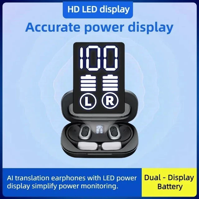 Alt view image 5 of 7 - AI Translator Earbuds, OWS Real-Time 3-in-1 Translation Earbuds 144 Languages & Accents, Translating Earbuds Real Time for Travel Business Learning, Translator Device Headphones (Milky White)