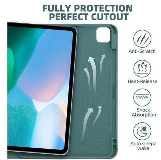Alt view image 3 of 7 - GOKOCO for iPad Pro 11 inch M4 2024 Case with Keyboard-Keyboard Case for iPad Pro 11" 2024 with Pencil Holder,Wireless Detachable Keyboard,Auto Sleep/Wake Function-Dark Green