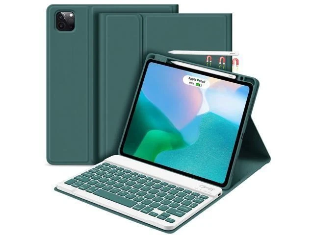 Alt view image 6 of 7 - GOKOCO for iPad Pro 11 inch M4 2024 Case with Keyboard-Keyboard Case for iPad Pro 11" 2024 with Pencil Holder,Wireless Detachable Keyboard,Auto Sleep/Wake Function-Dark Green