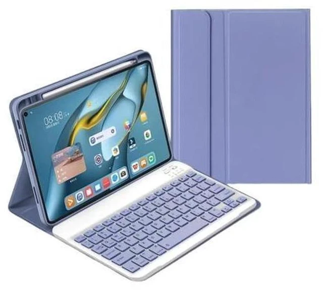 Main image of AnMengXinLing for iPad 10th Generation Case with Keyboard,Keyboard Case with Pencil Holder,Candy Detachable Bluetooth Keyboard Folio Case for iPad 10.9" 10th Gen(2022), Purple