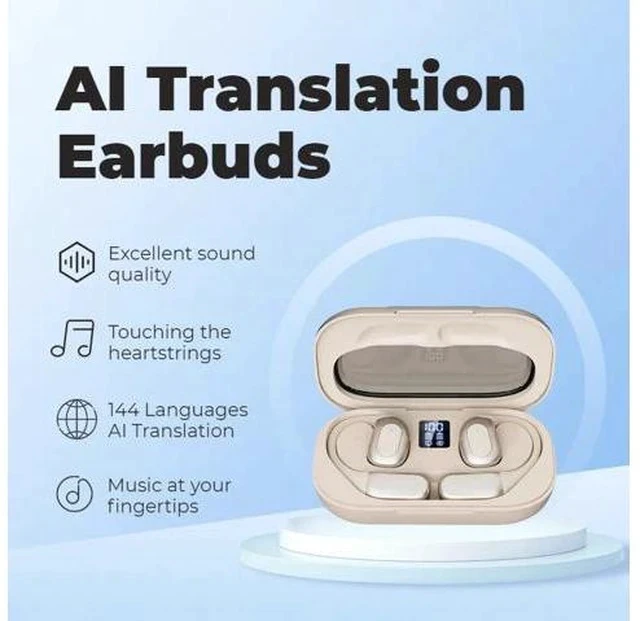 Alt view image 4 of 7 - AI Translator Earbuds, OWS Real-Time 3-in-1 Translation Earbuds 144 Languages & Accents, Translating Earbuds Real Time for Travel Business Learning, Translator Device Headphones (Milky White)