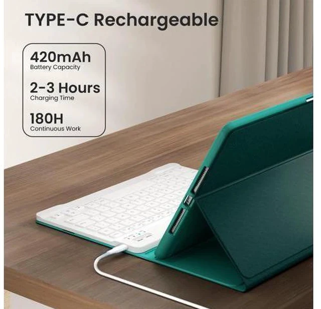 Alt view image 5 of 7 - OPAKIT Keyboard Case for iPad 10th Generation 2022 & A16 11th Generation 2025(10.9/11 inch), Detachable Wireless Keyboard, Stand Folio Keyboard Case with Pencil Holder for New iPad 10th Gen 2022-Teal
