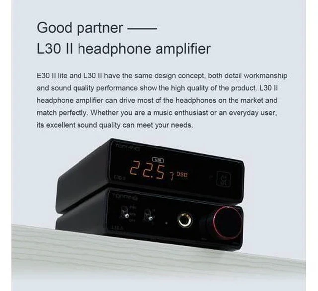Alt view image 5 of 6 - E30II Lite AK4493S DAC Hi-Res Audio XMOS AU208 Touch Operation Preamp Decoder (Black)