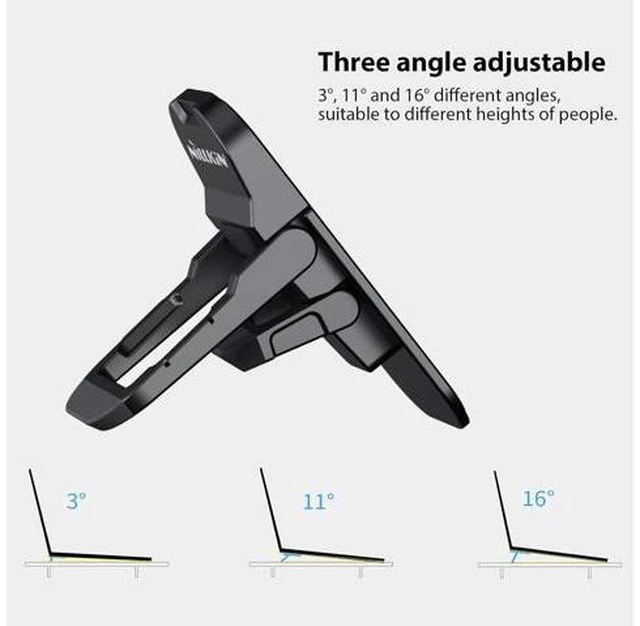 Alt view image 3 of 7 - Portable Laptop Stand with 3 Adjustable Angles Flip Keyboard Riser Feet for Most Keyboards Computer Keyboard Stand for Desktop MacBook HP and Other 10-17 Inches Laptop Feet Riser Black