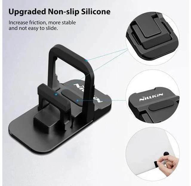 Alt view image 6 of 7 - Portable Laptop Stand with 3 Adjustable Angles Flip Keyboard Riser Feet for Most Keyboards Computer Keyboard Stand for Desktop MacBook HP and Other 10-17 Inches Laptop Feet Riser Black
