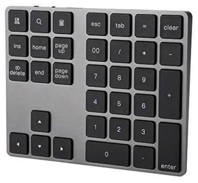 Main image of Numeric Keypad, Rechargeable Aluminum Alloy 34 Keys Mini Bluetooth Numpad, Slim External Numpad Keyboard Data Entry Support Windows, iOS, Android System