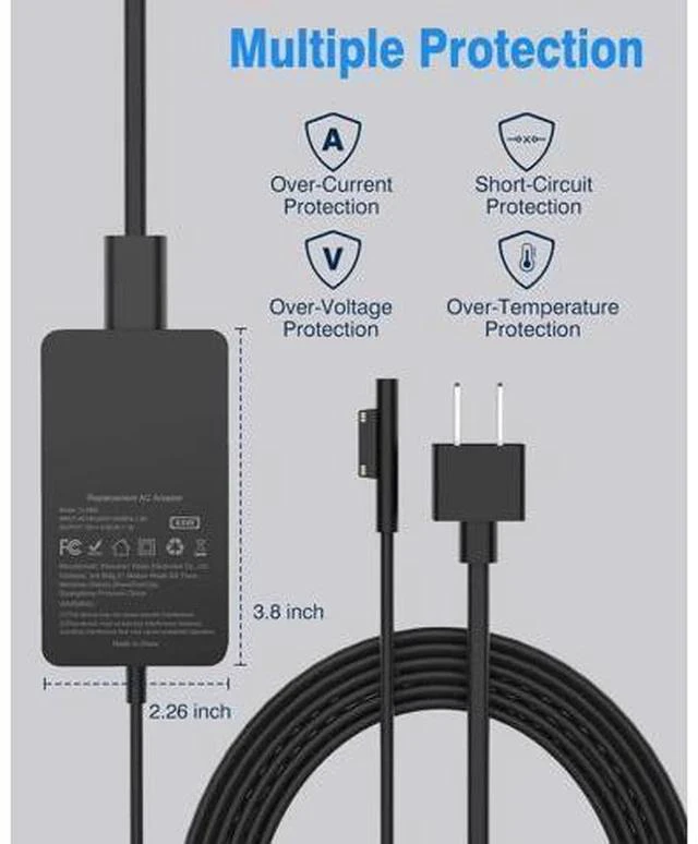 Alt view image 6 of 7 - Surface Pro Charger 65W, for Microsoft Surface Pro 9/8/7+/7/6/5/4/3/X, Windows Surface Laptop 5/4/3/2/1/Studio, Laptop Go 2/1, Surface Book 3/2/1, Surface Go 3/2/1, with 10ft Magnetic Cable