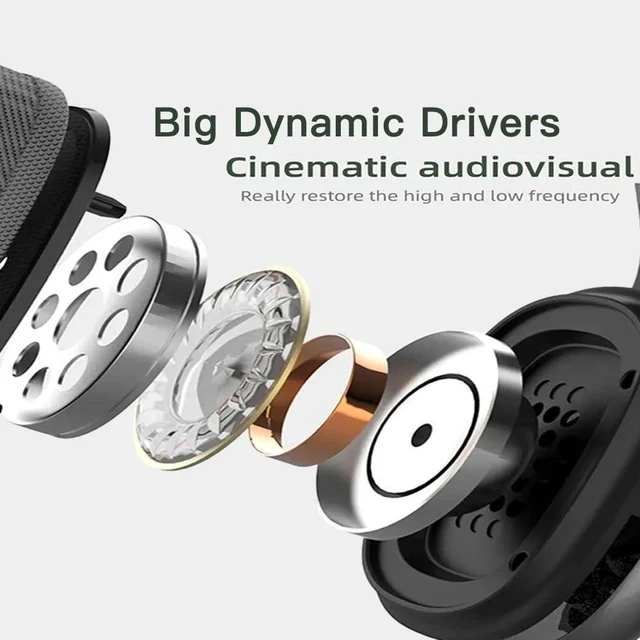 Alt view image 5 of 7 - SOEWIOU Upgraded Hybrid Active Headphones with Transparent Modes Playtime Wireless Bluetooth with Mic Deep Bass Soft-Earpads Fast Charging-Green