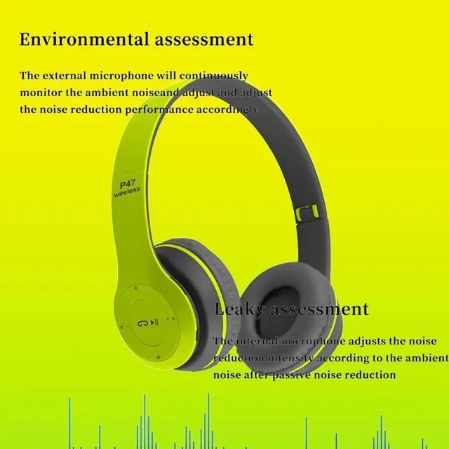 Alt view image 6 of 7 - SOEWIOU Upgraded Hybrid Active Headphones with Transparent Modes Playtime Wireless Bluetooth with Mic Deep Bass Soft-Earpads Fast Charging-Green