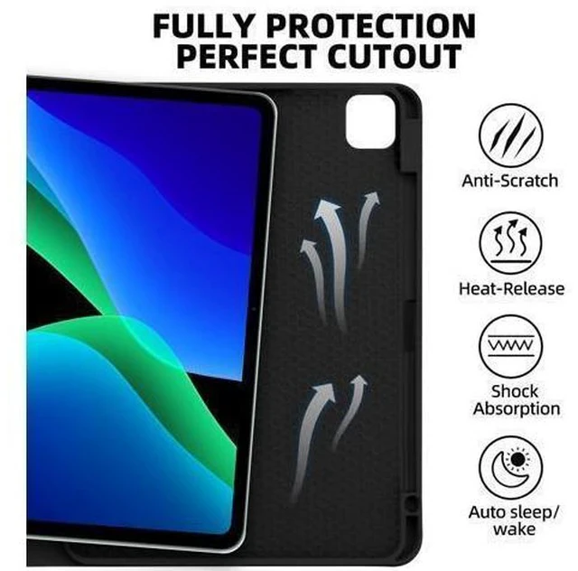 Alt view image 3 of 7 - GOKOCO for iPad Pro 11 inch M4 2024 Case with Keyboard-Keyboard Case for iPad Pro 11" 2024 with Pencil Holder,Wireless Detachable Keyboard,Auto Sleep/Wake Function-Black