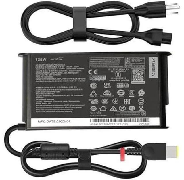 Main image of 135W AC Charger Fit for Lenovo ThinkPad X1 Extreme Gen 1 2 3 4 5 IdeaPad Gaming 3-15 L340 Yoga Y50-80 Y50P Y50P-70Y Y40-70 Y50-70 Laptop Adapter Power Cord